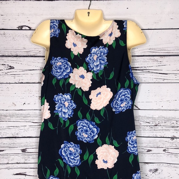 Ann Taylor Factory Size L Floral Print V-Neckline Tank Top Blouse - Picture 4 of 6
